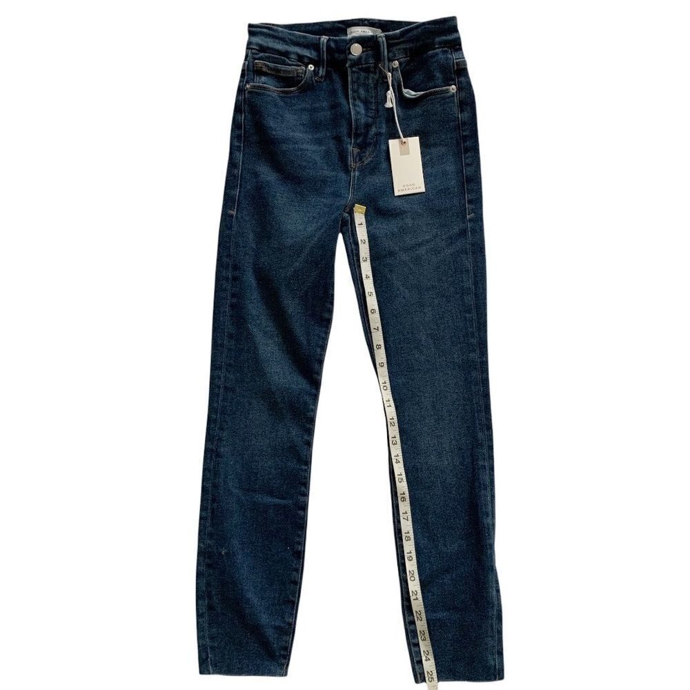 GOOD AMERICAN Good Waist Skinny Crop Jeans! - Picture 7 of 8